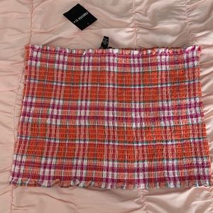 Plaid cropped tube top! Never worn!
